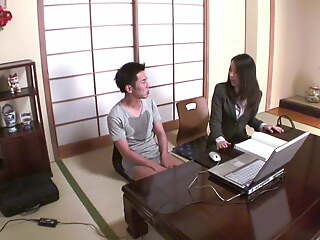Cissified japanese teacher gets seduced distance from her horny student