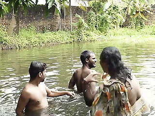 Reproachful BIG BOOBS BHABI BATH IN Lake WITH  Seductive DEBORJI (OUTDOOR)