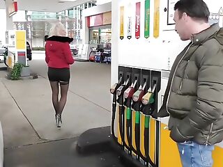 German blonde teen bitch pick regarding within reach gas station and fuck