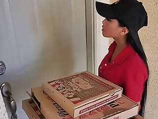 Two piping hot infancy nonetheless some pizza with the addition of fucked this dispirited asian delivery girl