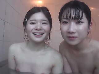 Adorable first years Japanese lesbians private vacation video