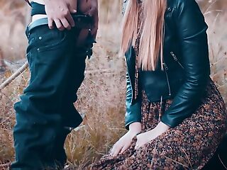 My first video with sound! Deep blowjob in the woods & huge cum tax in my frowardness - clothedpleasures