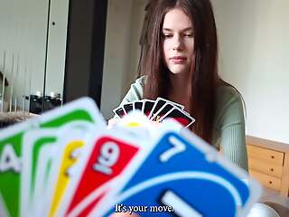 My StepSIS come to me without panties and lost her virginity in UNO...
