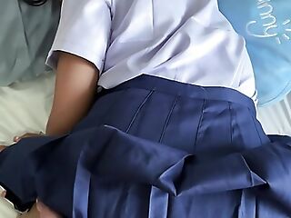 French tourist fuck a 18 years old Thai schoolgirl in all directions uniform