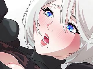 neir autonoma hentai 2B getting creampied wide her tight anal 2D animation