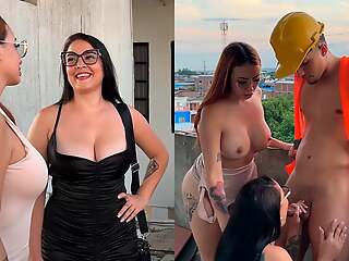 Hot lesbians fuck their employee to pay off debt overlooking the city of Cali