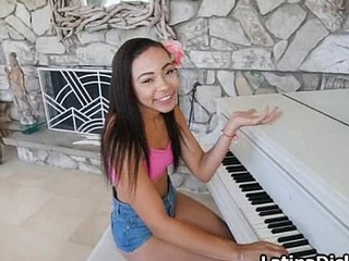 Getting sucked by gf atop piano